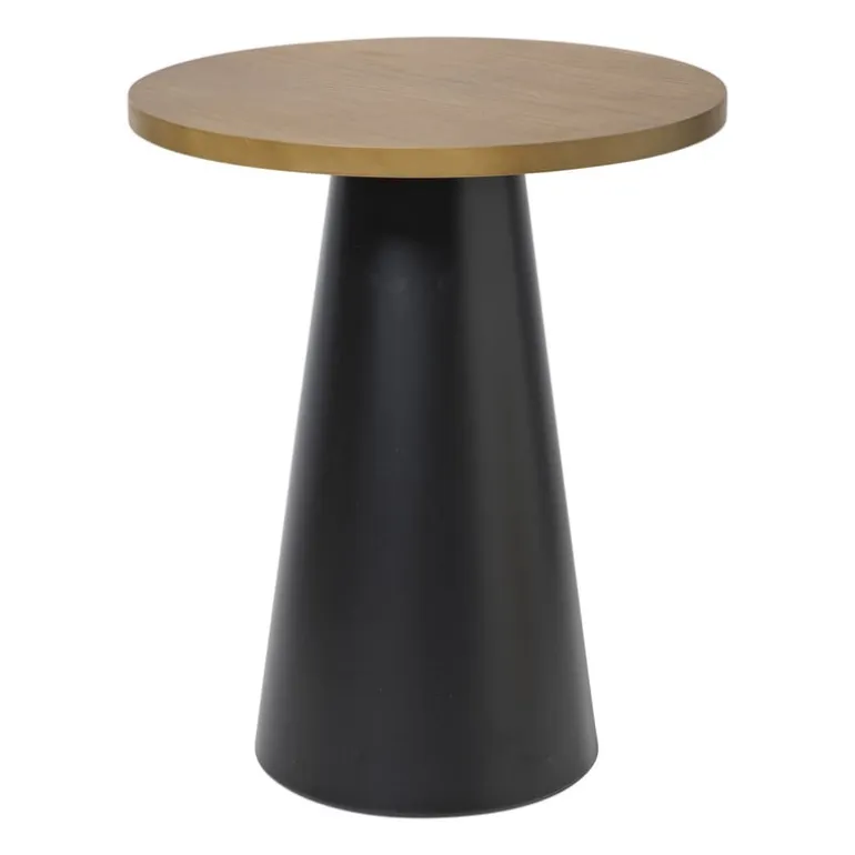 Bijzettafel Chico - bruin/zwart - ø39.5x48.5 cm