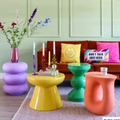 Bijzettafel conisch - geel - ø50x40