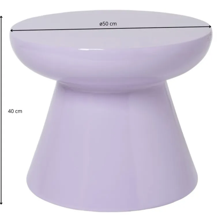 Bijzettafel conisch - lila - ø50x40