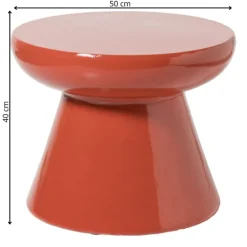 Bijzettafel conisch - rood - ø50x40 cm