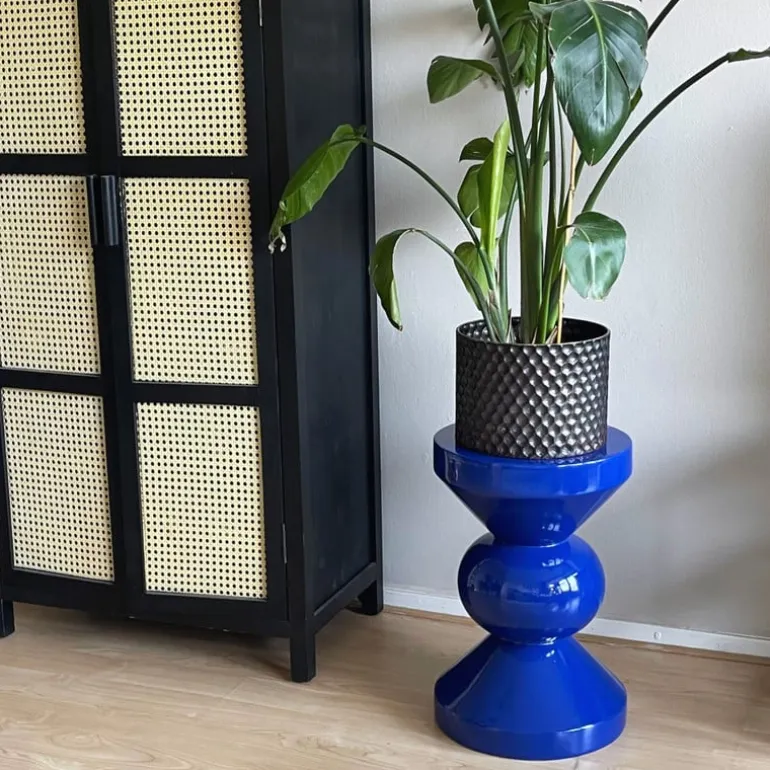 Bijzettafel diabolo - blauw - ø33x50 cm