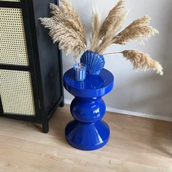 Bijzettafel diabolo - blauw - ø33x50 cm