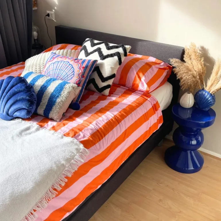 Bijzettafel diabolo - blauw - ø33x50 cm