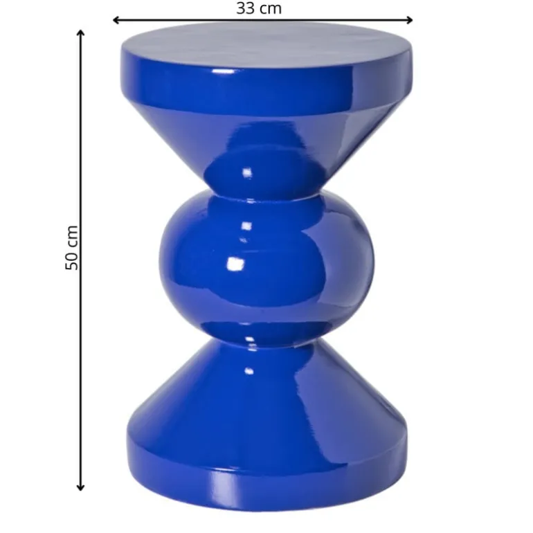 Bijzettafel diabolo - blauw - ø33x50 cm