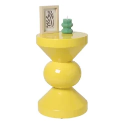 Bijzettafel diabolo - geel - ø33x50 cm
