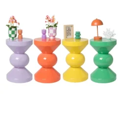 Bijzettafel diabolo - groen - ø33x50 cm