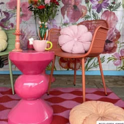 Bijzettafel diabolo - roze - ø33x50 cm