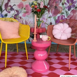 Bijzettafel diabolo - roze - ø33x50 cm