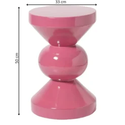 Bijzettafel diabolo - roze - ø33x50 cm