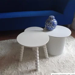 Bijzettafel Julia - wit - ø40x40 cm