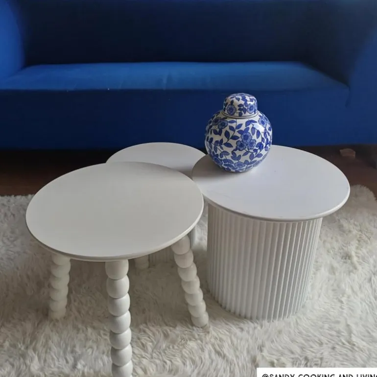 Bijzettafel Julia - wit - ø40x40 cm