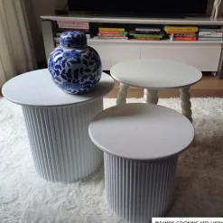 Bijzettafel Julia - wit - ø40x40 cm