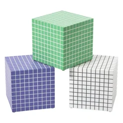 Bijzettafel kubus checks - paars - 30x30x30 cm