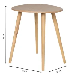 Bijzettafel lund ovaal klein - naturel - 50x38x45 cm