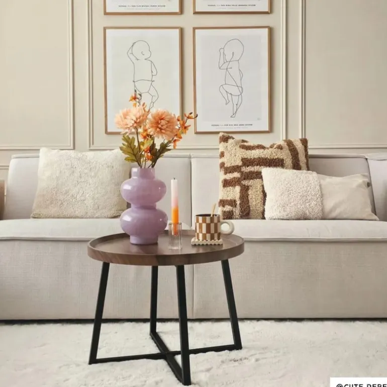 Bijzettafel Max - MDF/metaal - ø50x39 cm