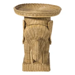 Bijzettafel olifant - rotan - 65x55x45 cm