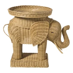 Bijzettafel olifant - rotan - 65x55x45 cm