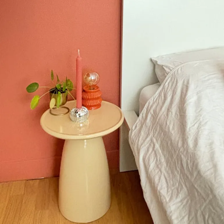 Bijzettafel Paris - beige - ø36x46 cm