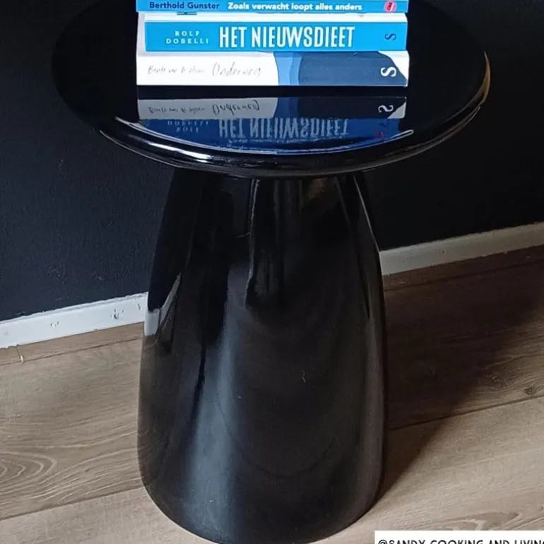 Bijzettafel Paris - zwart - ø36x46 cm