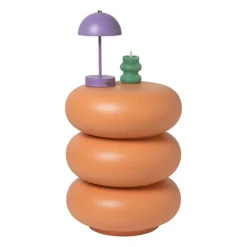 Bijzettafel pop-art bubbles - peach - ø40x50 cm