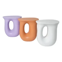 Bijzettafel pop-art eye - wit - 45x41x31 cm