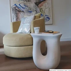 Bijzettafel pop-art eye - wit - 45x41x31 cm