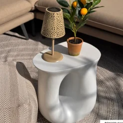 Bijzettafel pop-art eye - wit - 45x41x31 cm