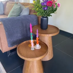 Bijzettafel Rondo groot - bruin - ø45x50 cm