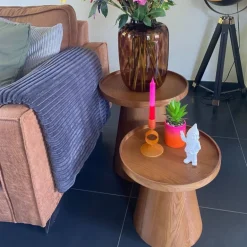 Bijzettafel Rondo groot - bruin - ø45x50 cm