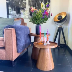 Bijzettafel Rondo groot - bruin - ø45x50 cm