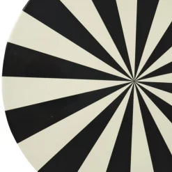 Bijzettafel stripes - beige/zwart - ø40x45 cm