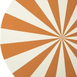 Bijzettafel stripes - beige/oranje - ø40x45 cm