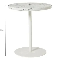 Bijzettafel Terrazzo - wit - ø40x45 cm