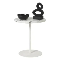 Bijzettafel Terrazzo - wit - ø40x45 cm