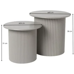 Bijzettafels Oslo - grijs - set van 2