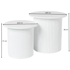 Bijzettafels Oslo - wit - set van 2