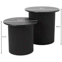 Bijzettafels Oslo - zwart - set van 2