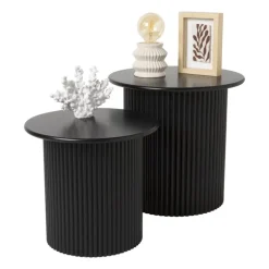 Bijzettafels Oslo - zwart - set van 2