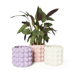 Bloempot bubbel - wit - ø15x15 cm