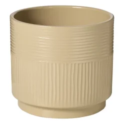 Bloempot lijnen - beige - ø19x17 cm