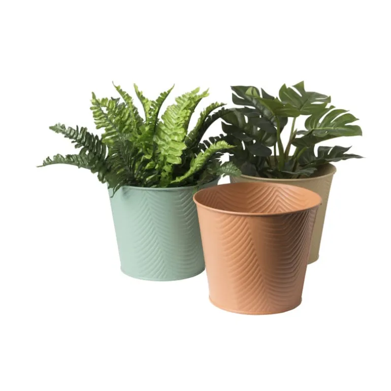 Bloempot patroon maat L - ø15x18 cm - groen