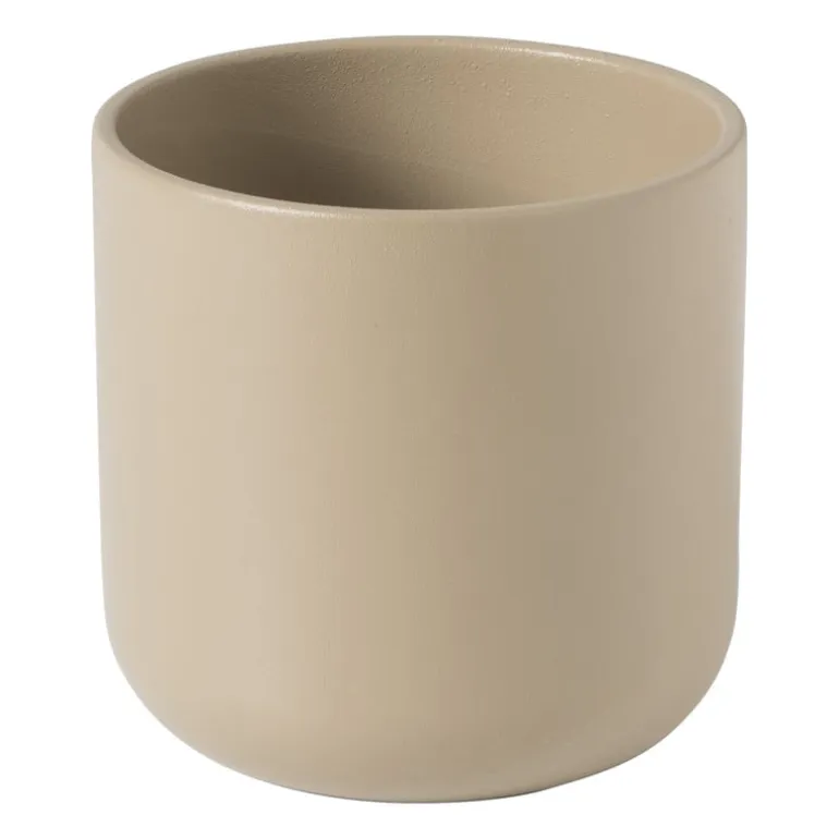 Bloempot streep - beige - ø11.5x11 cm