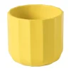 Bloempotje streep - geel - ø7x6.5 cm