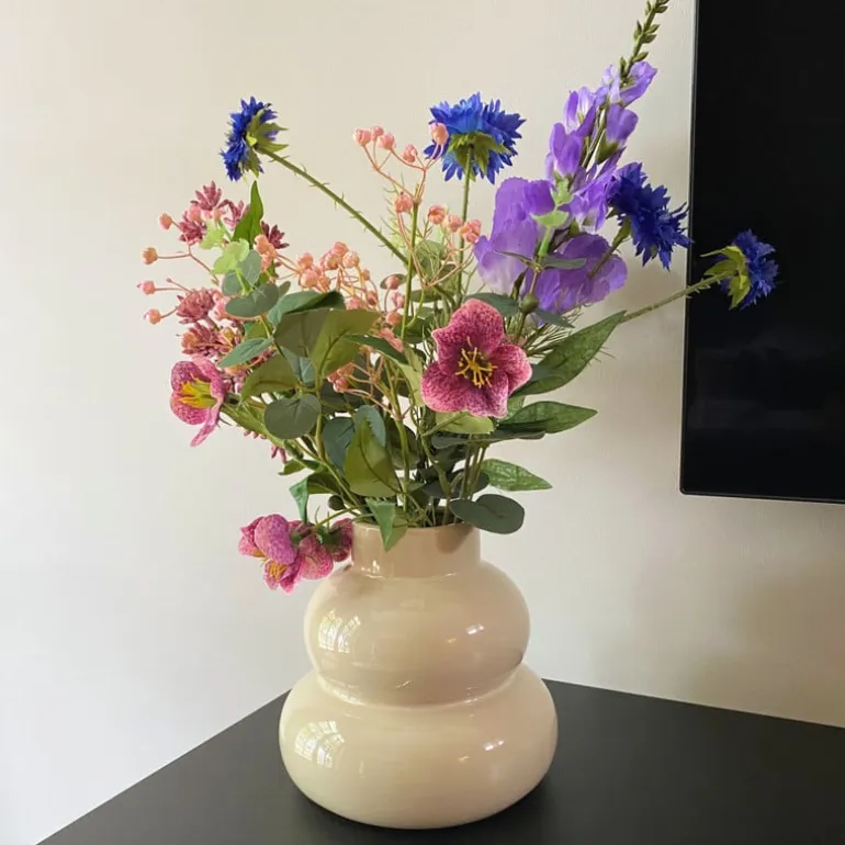 Boeket kunstbloemen - paars - 60 cm