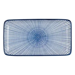 Bord blue print - stripes - 20x11 cm