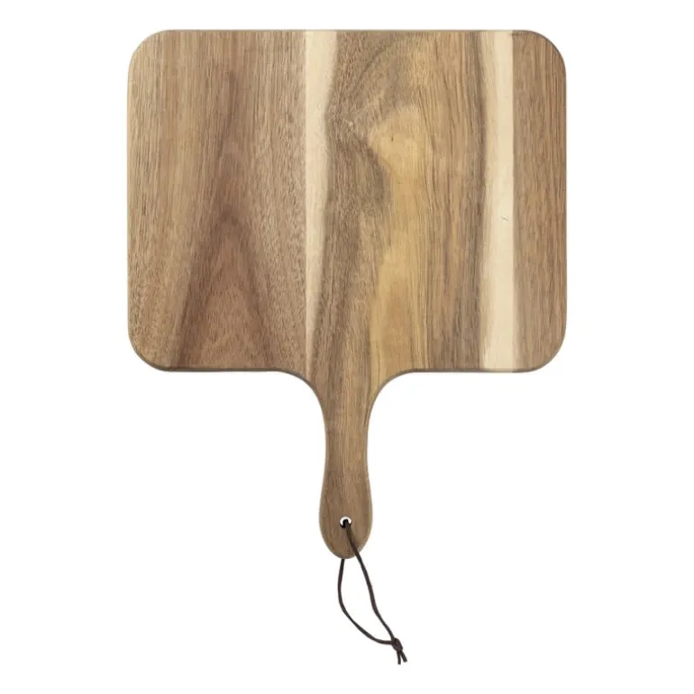 Borrelplank acacia met handvat - 34x29 cm