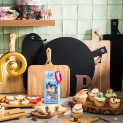 Borrelplank acacia met handvat - 34x29 cm