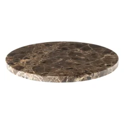 Borrelplank marmer rond - bruin - ø28x1.5 cm