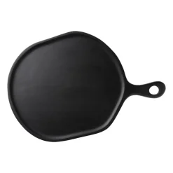 Borrelplank organisch - acaciahout - zwart - 40x58 cm