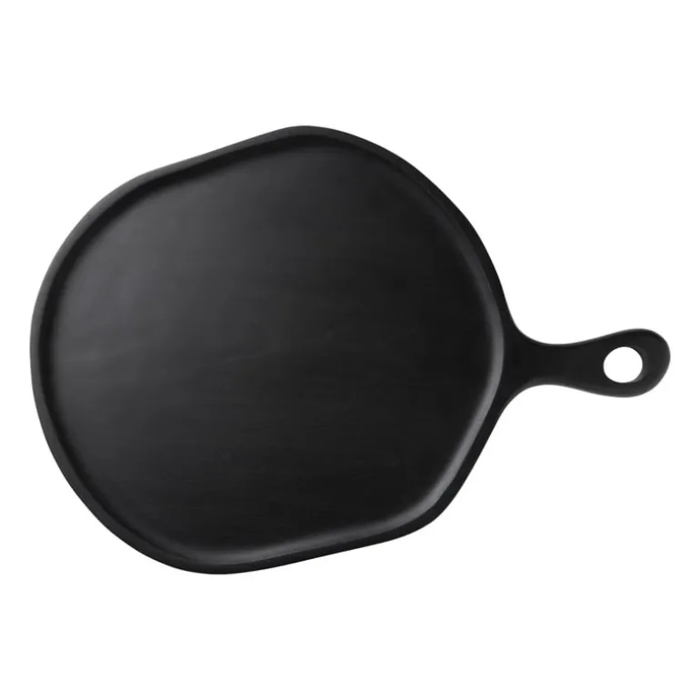 Borrelplank organisch - acaciahout - zwart - 40x58 cm